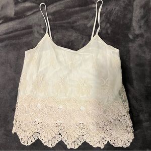 Off white lace tank top